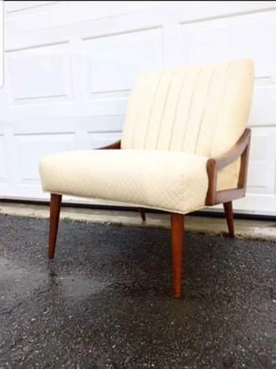 Kroehler Off White Mid Century Modern Designer Living Room Bedroom Office Chair Retro Mcm