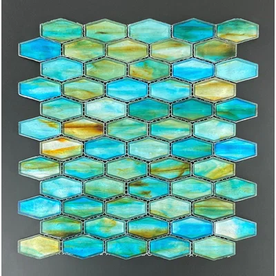 Iridescent 1.25" x 2.15" Glass Mosaic Wall Tile