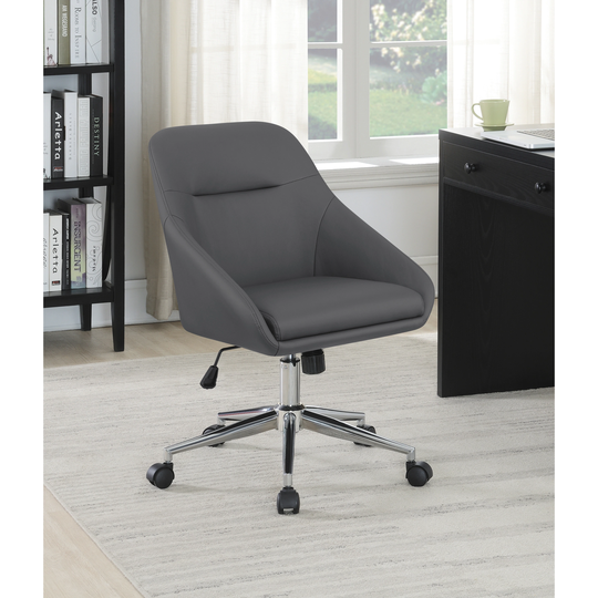 Bettendorf Sloped Arm Upholstered Swivel Office Chair