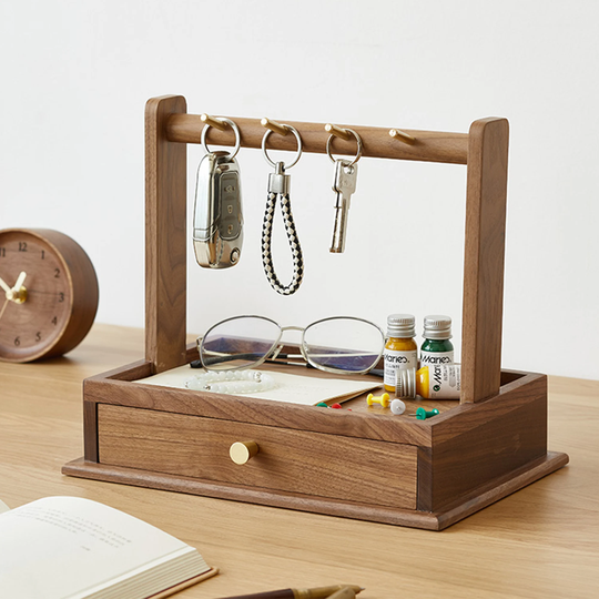 Drawer Storage Box/Desktop Wooden Sundries Organizer Box/Jewelry Cosmetic Box/Entrance Key Hanger