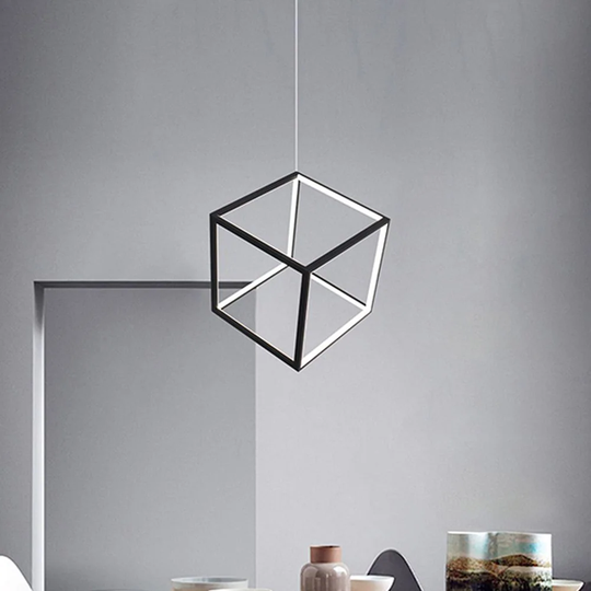 Cubic Modern Square dimmable Integrated LED Pendant Light - 11.8*11.8*16H