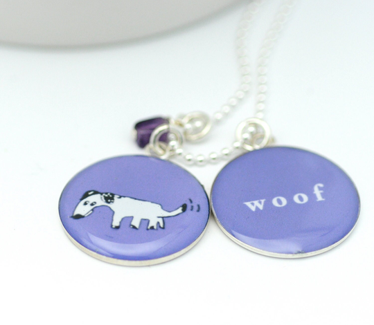 Dog Necklace | Woof Pendant Custom Color Lover Cute Accessory Gift For Teen Kids Puppy Pendants