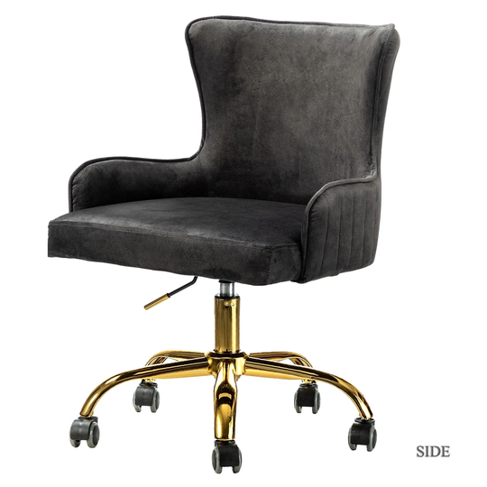Velvet Task Chair with Iron Legs