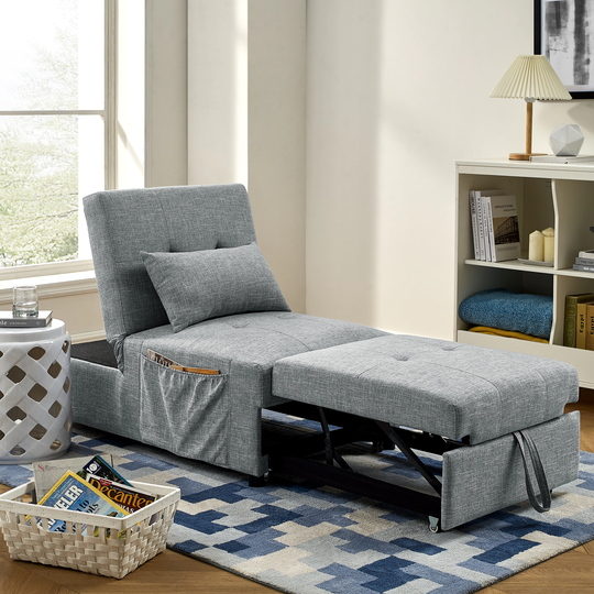 Folding Ottoman Sleeper Sofa Bed 4 in 1 Function Work As Ottoman Chair, Sofa Bed and Chaise Lounge for Small Space Living
