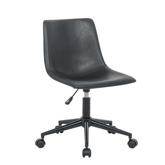 Armless Black PU Office chair