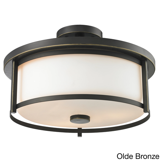 Avery Home Lighting Savannah 3-light Matte Opal Glass Semi-flush Mount