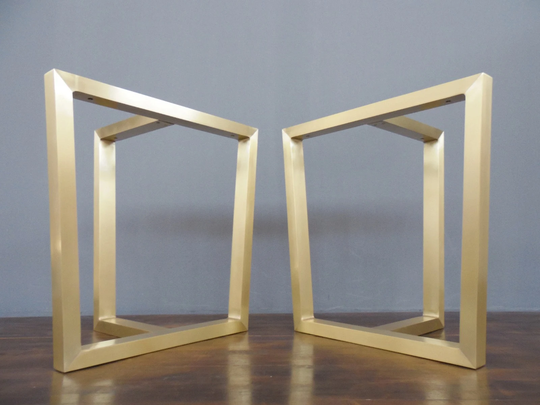 Dine Table Legs, 28"x 28"x16" Brass Dining Legs, Height 25"-30" Set(2
