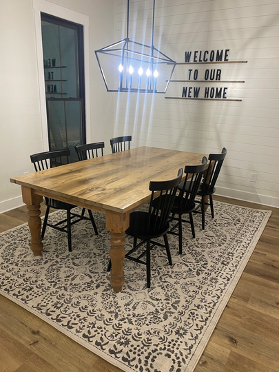 Extra Large Farmhouse Table, Long Farm Custom Wood Rustic Kitchen Barn Turned Leg Table