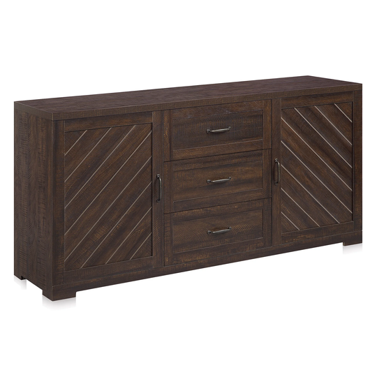 BELLEZE Hilo Sideboard, With Three Drawers & Four Shelves, 2 Colors