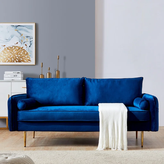 Velvet Fabric Sofa With Pocket,Converible Sofa