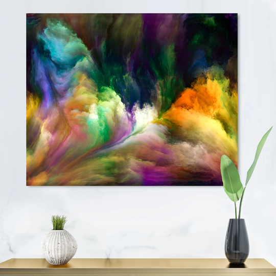 Designart 'Colorful Living Paint II' Modern Canvas Art Print
