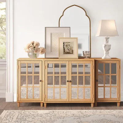 Cynthia 73.1" Wide Pine Wood Sideboard