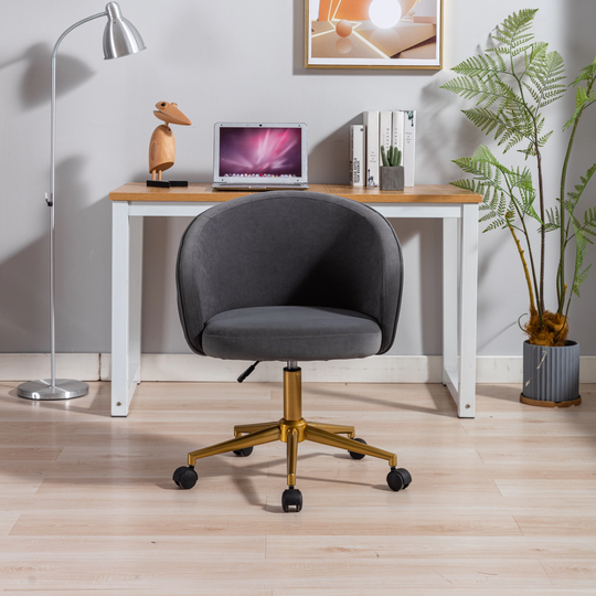 Office Computer Desk Chair Velvet Accent Armchair Adjustable Swivel Task Stool