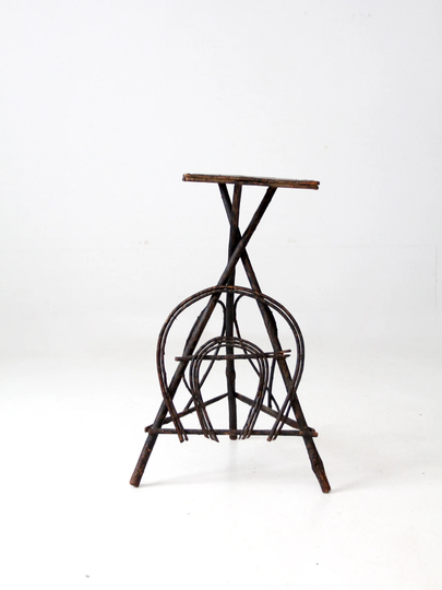 Antique Hand-Painted Adirondack Twig Table