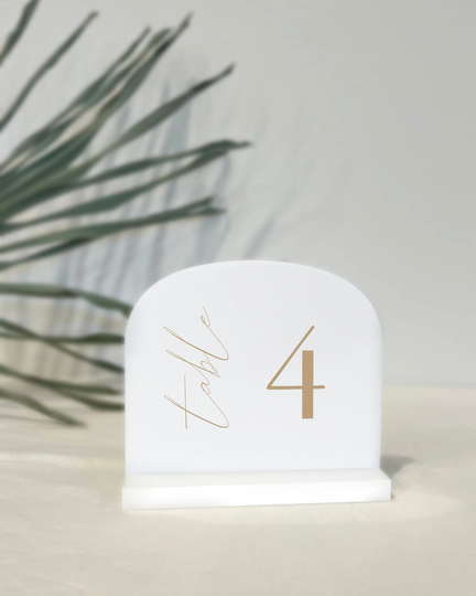 White Acrylic Arch Table Number | Wedding Art Deco Boho Unique Reserved Seating Tn10
