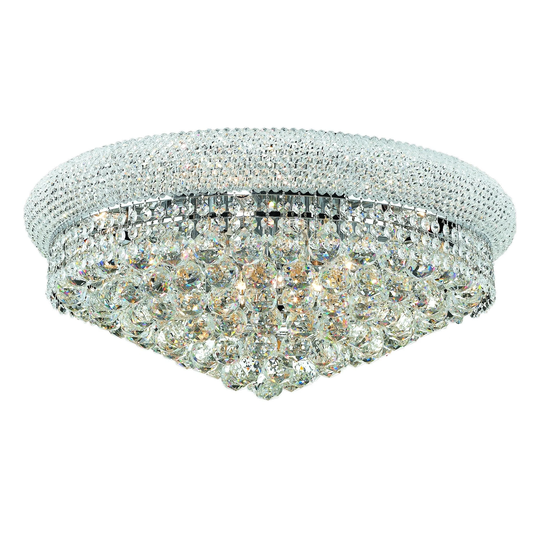 Elegant Lighting Royal Cut Chrome 24-inch Crystal Clear Flush Mount