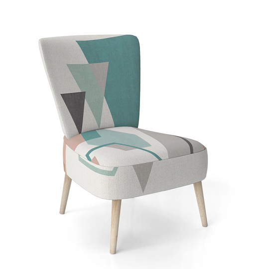 Designart 'Geometric Hexagons Pattern VI' Upholstered Transitional Accent Chair