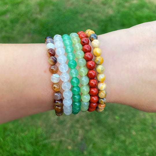 Stretch Bracelet 6mm Beads, Gemstone Beaded Bracelet, Stacking Gift For Her Or Him, Healing Jewelry, Rose Quartz, Jasper, Agate