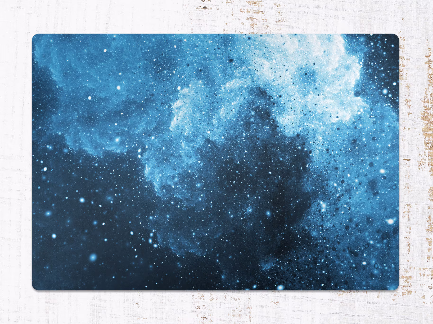Blue Dark Sky Chair Mat, Protective Splat Galaxy Vinyl Floor Pvc Office Room Rug, Housewarming Gift