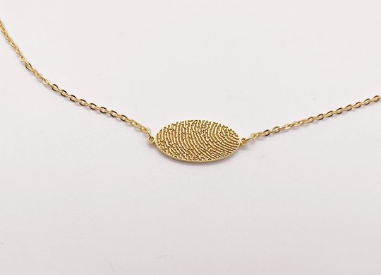 Oval Hand Chain/Perfect Gift For Her/Actual Handwriting Chain/Personalized Fingerprint Chain/Custom Engrave Chain