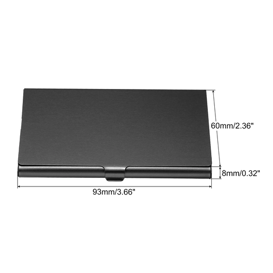 3.6x2.3x0.3 Inch Business Card Holder Aluminum Alloy Name Cards Case