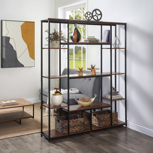Bookcase and Bookshelf,5 Tier Bookshelf, Open Freestanding Storage Shelf