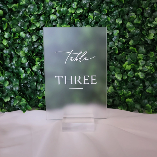 Uv Printed Table Numbers, Acrylic Frosted Wedding Numbers