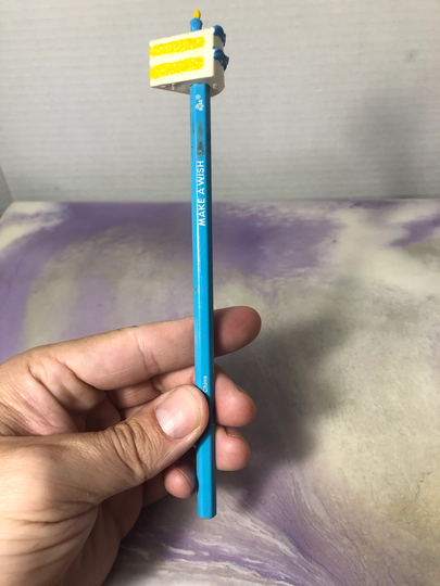 Vintage Russ Birthday Cake Themed Pencil Collectible Hallmark Topper - Cool 90's/Nostalgia