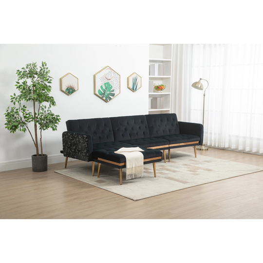 Modern Comfortable Design Style Accent Sofa Sectional Sofa with Wood Legs and Fabric Upholstery for Living Room Apartment