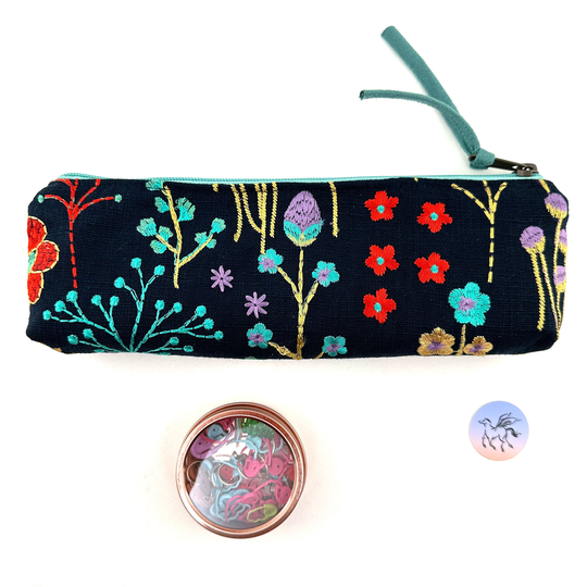 Atenti Tool Pouch Posy Needle Case Zipper Knitting Bag Pencil Gadget Notions
