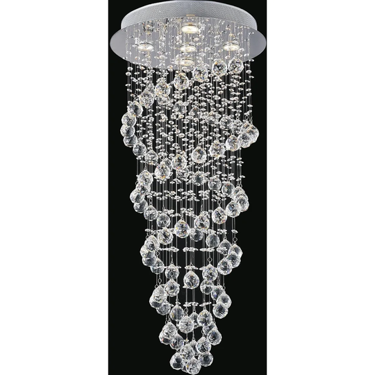 5 Light Flush Mount with Chrome Finish