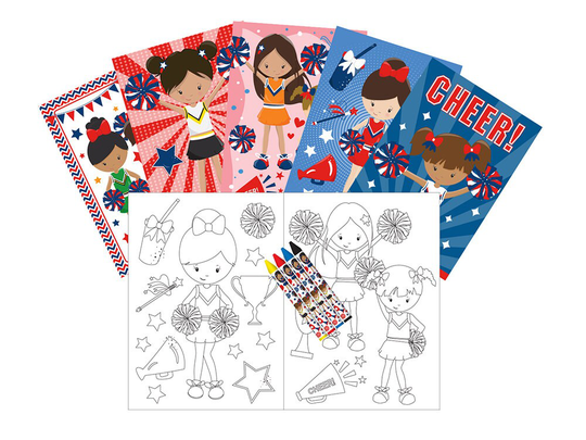 Cheerleading Coloring Books With Crayons Party Favors