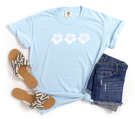 Comfort Colors Hibiscus Shirt Hawaii Summer Shirts Aloha Hawaiian Flowers Beach