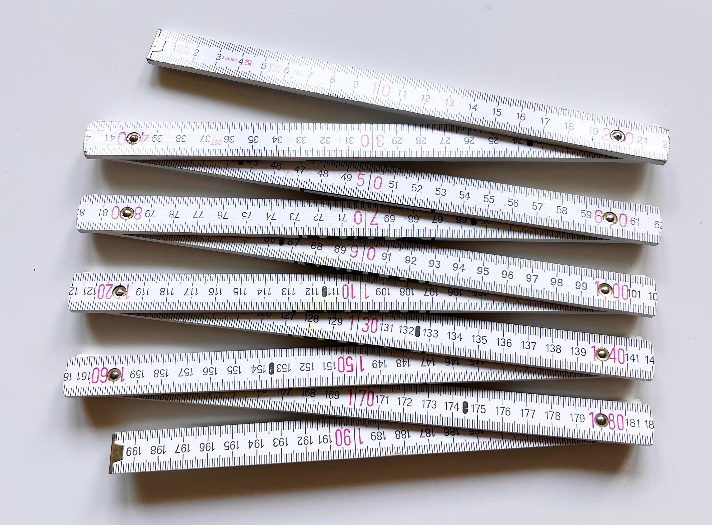 Wilo Promotional Folding Plastic Ruler 2M Stick Rule Measure Diy Builder Metric Mason Rule, Ruler, Zig Zag Bricklayer
