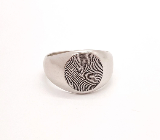 Fingerprint Ring/Memorial Gift/Custom Signet Ring/Signet Ring/Man's Ring/Handwriting Ring/Signature Ring