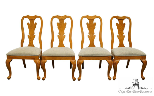 Set Of 4 Thomasville Furniture American Oak Collection Rustic Americana Dining Side Chairs 27321-821