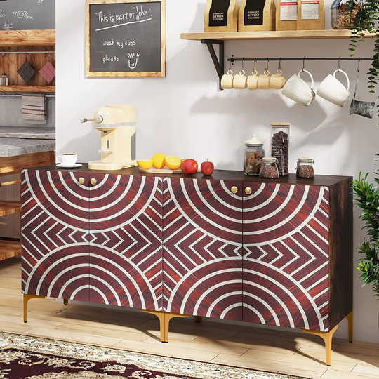 2 Packs Sideboard Buffet Cabinet, Modern Coffee Cabinet Station - 2PCS