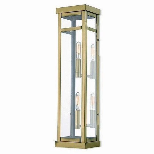 Livex Lighting 20706-01 Outdoor Wall Lantern 2 light Antique Brass