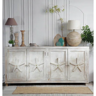 Burneyville 76" Wide Mango Solid Wood Sideboard