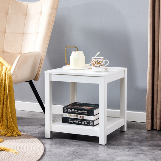 Simple Side Table , 2-tier Small Space End Table ,Modern Night Stand