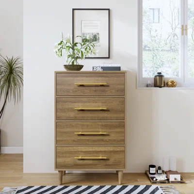 46.2'' Tall Solid Wood 4 - Drawer Accent Chest