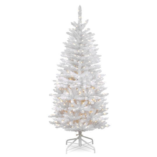 4.5 ft. Kingswood White Fir Pencil Tree with Clear Lights