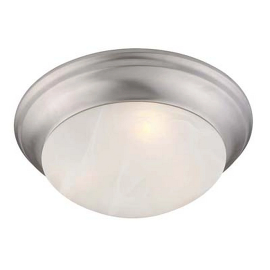 Livex Lighting Omega 2-Light Brushed Nickel Ceiling Mount - Brushed Nickel - 14"Dia. x 4.75"H