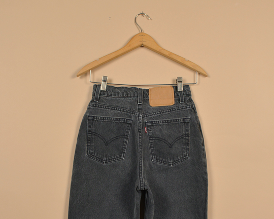 Levi's 512 Size 25 Black Vintage Denim Jeans