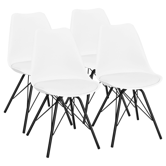 Costway Set of 4 Dining Chair Mid Century Modern Side Chairs with PU - See details