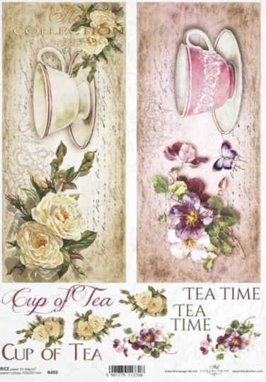 Decorative Rice Paper For Decoupage Crafts, Vintage Roses, Mulberry, Scrapbooking, 1 A4 Sheet, R493