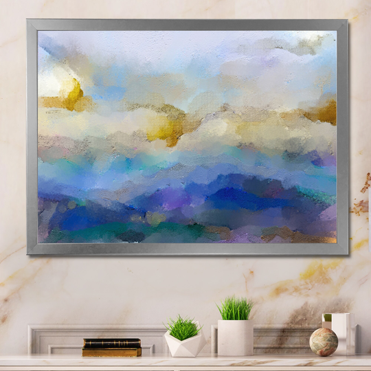 Designart 'Abstract Colorful Seascape Vii III' Modern Framed artwork