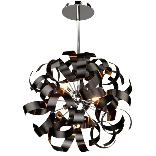 Artcraft Bel Air 5-Light Pendant Light in Metallic Black