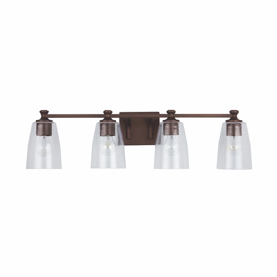 Myles 4-light Bath/ Vanity Fixture w/ Clear Seeded Glass