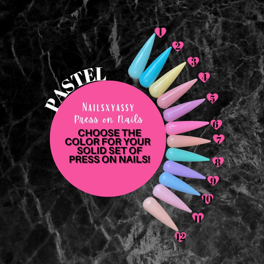 Solid Color Press On Nails | Choose Your Manicure On Fake Glue Nails| Gloss Or Matte| Gift Pastel Nails